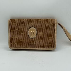 Caggiano Italian suede leather wallet/wristlet